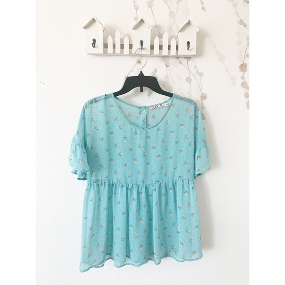 Chloe K Sheer Floral Blouse - Picture 1 of 8